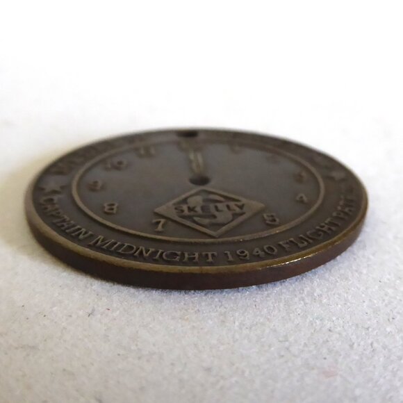 VINTAGE ORIGINAL 1940 CAPTAIN MIDNIGHT DECODER PREMIUM RADIO SHOW BRONZE COIN - Picture 3 of 6